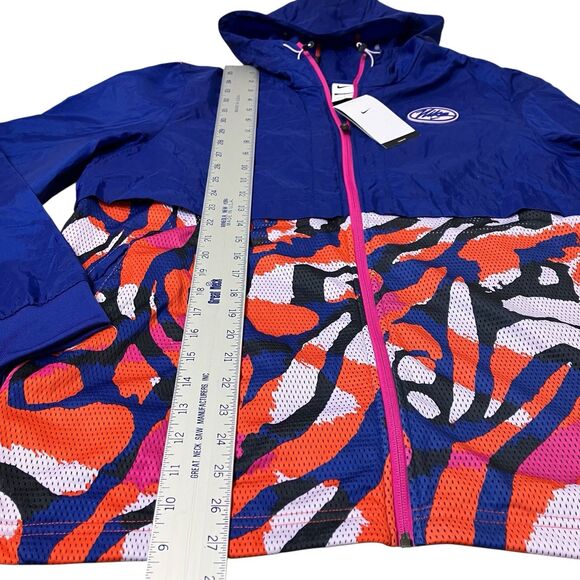 Nike Jacket Mens L Windbreaker Blue Running Lightweight ColorfulRetro DM5552-455 - Picture 4 of 13